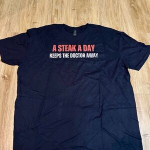 Gildan Black Tee with Red Graphic Print